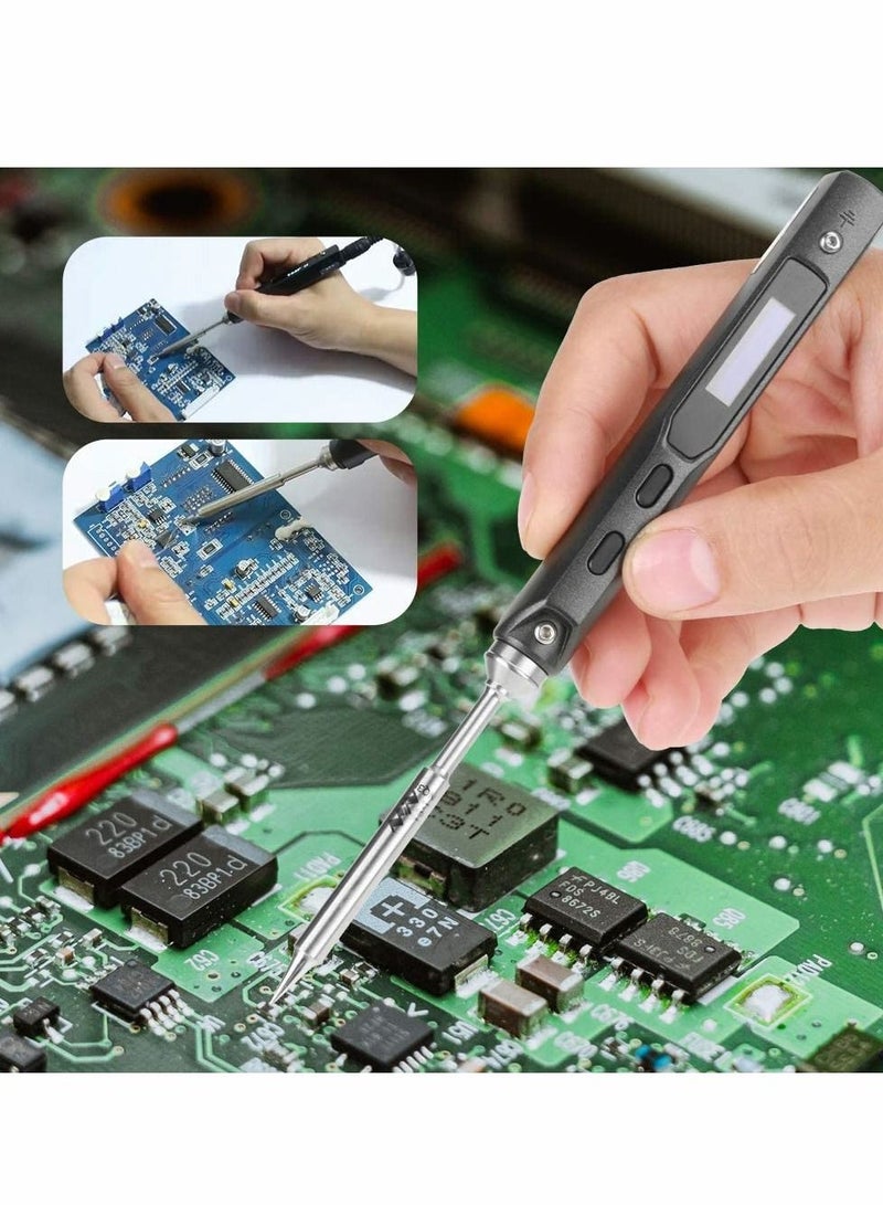 Excefore Electric Welding Kit, TS100 Portable Digital Electric Soldering Iron Welding Set DC 12V-24V 65W Soldering Tips Tool  - Image 3