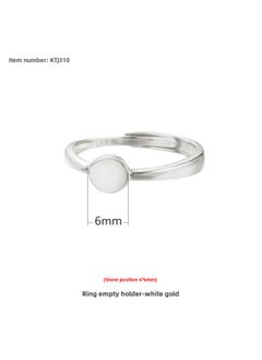 Generic S925 Silver Ring Empty Topping Head With Needle Multi-stone Silver Ring Holder For Men And Women Ring Holder Diy Beeswax Round Bead Ring Holder 