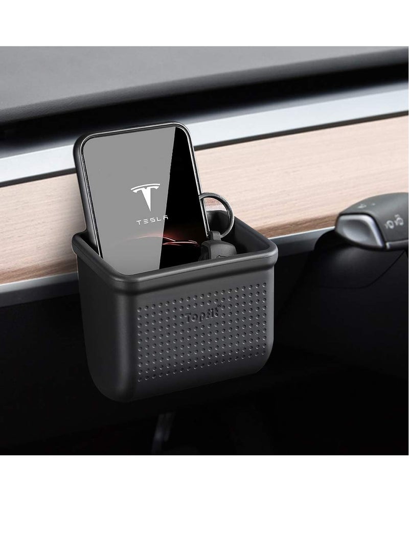 KASTWAVE Tesla Model 3 Model Y Air Vent Organizer Cell Phone Pouch Sunglasses Holder - Image 1
