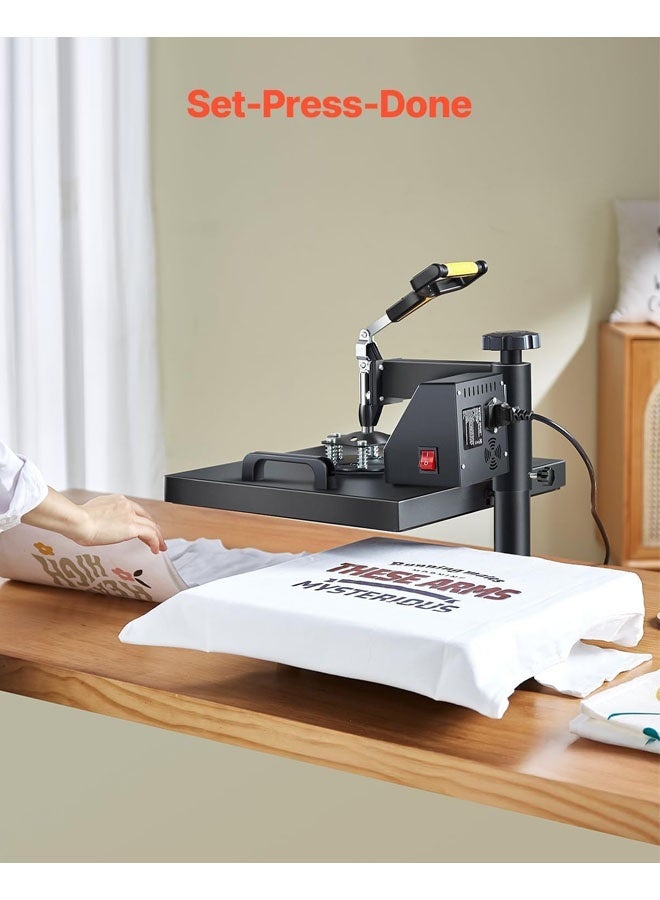 L&E Heat Press Machine for T Shirts, 15x15 Inch Professional Digital Tshirt Press Machine for Sublimation, 360 Degree Swing Away, Multifunction Heat Transfer Sublimation Combo, Vinyl - Image 5