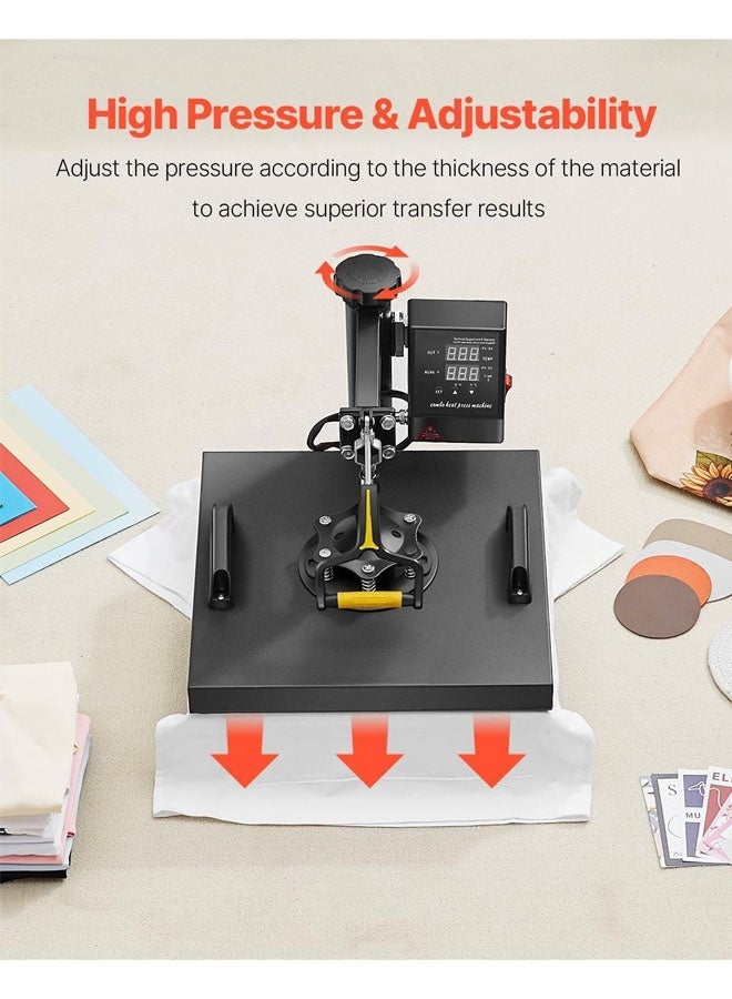 L&E Heat Press Machine for T Shirts, 15x15 Inch Professional Digital Tshirt Press Machine for Sublimation, 360 Degree Swing Away, Multifunction Heat Transfer Sublimation Combo, Vinyl - Image 3