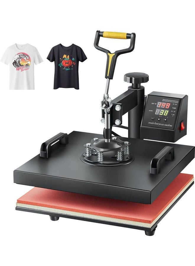 L&E Heat Press Machine for T Shirts, 15x15 Inch Professional Digital Tshirt Press Machine for Sublimation, 360 Degree Swing Away, Multifunction Heat Transfer Sublimation Combo, Vinyl - Image 1