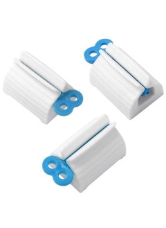 Oasisgalore 3pcs Rolling Tube Toothpaste Squeezer Toothpaste Seat Holder Dispenser for Bathroom（Blue）  - Image 1