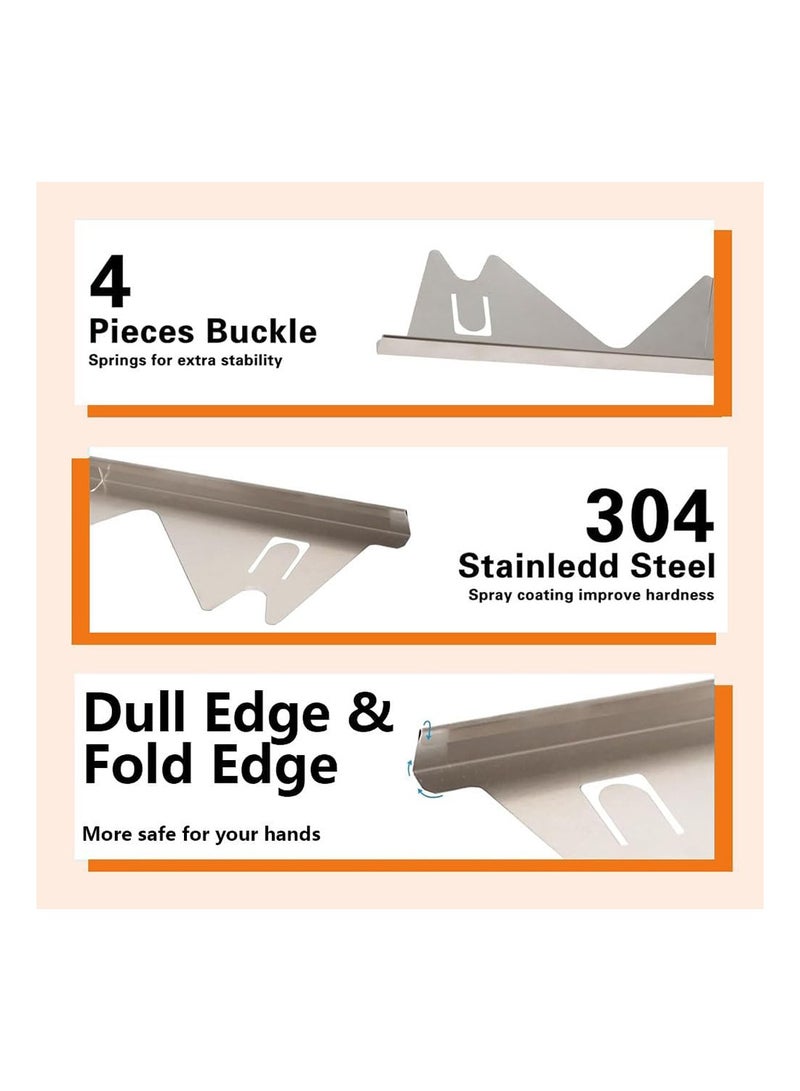 MVAQKLM  Stainless Steel Stove Gap Covers,2 Pcs Telescoping Stove Gap Filler Kitchen Oven Counter Side Gap Filler Heat Resistant Guard Easy Clean Range Trim Kit,Adjustable Length 35cm to 70cm-Silver - Image 4