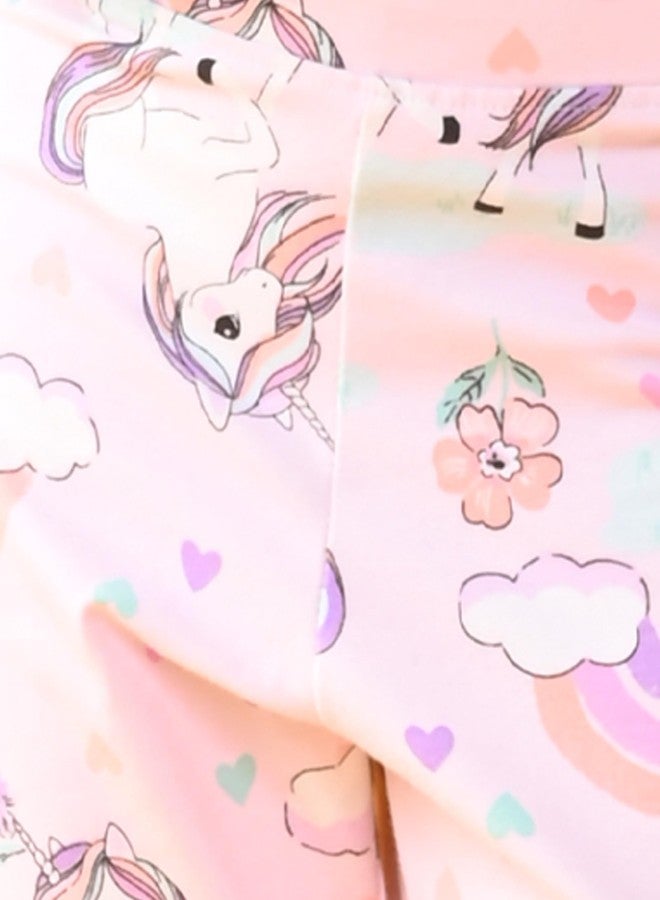 ANTHRILO Summer Leggings for Girls | 100% Cotton, Skin Friendly Fabric | Leggings for Girls | Casual Wear | Unicorn Hearts Pink Legging - Pink 6-12 Months - Image 5