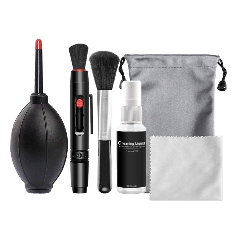 DSLR Camera Cleaning Kit with Carry Bag - Lint-Free Dense Fiber Material Sensor Lens Cleaning Pen for Digital Camera Computer Mobile Phone - Image 1