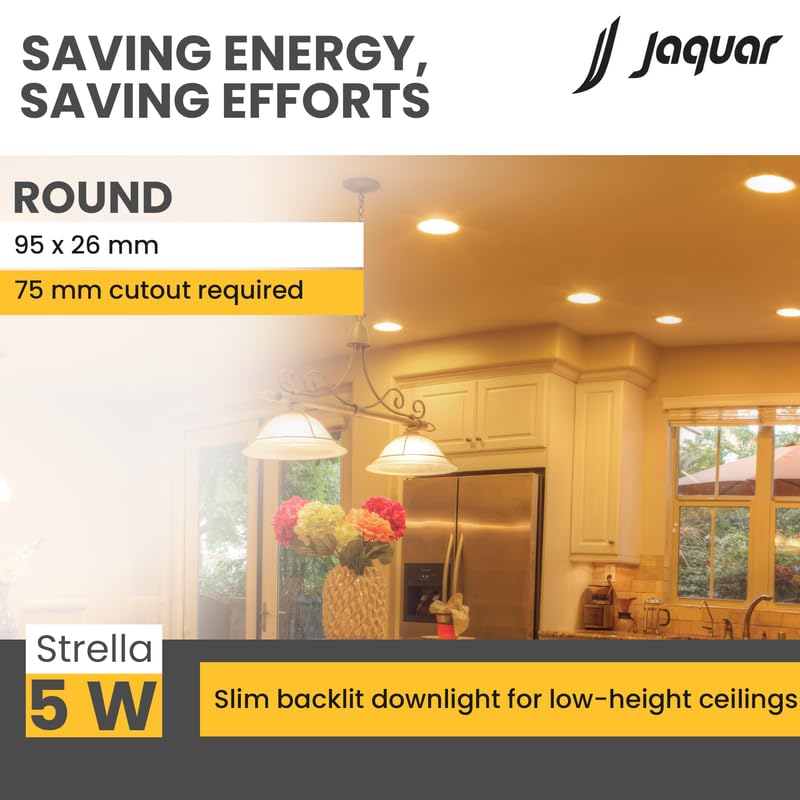 Jaquar Strella Slim 5W Round Recess Down Light - Cool White, Energy Efficient LED Ceiling Light for Home and Office (Pack of 2) - Image 4