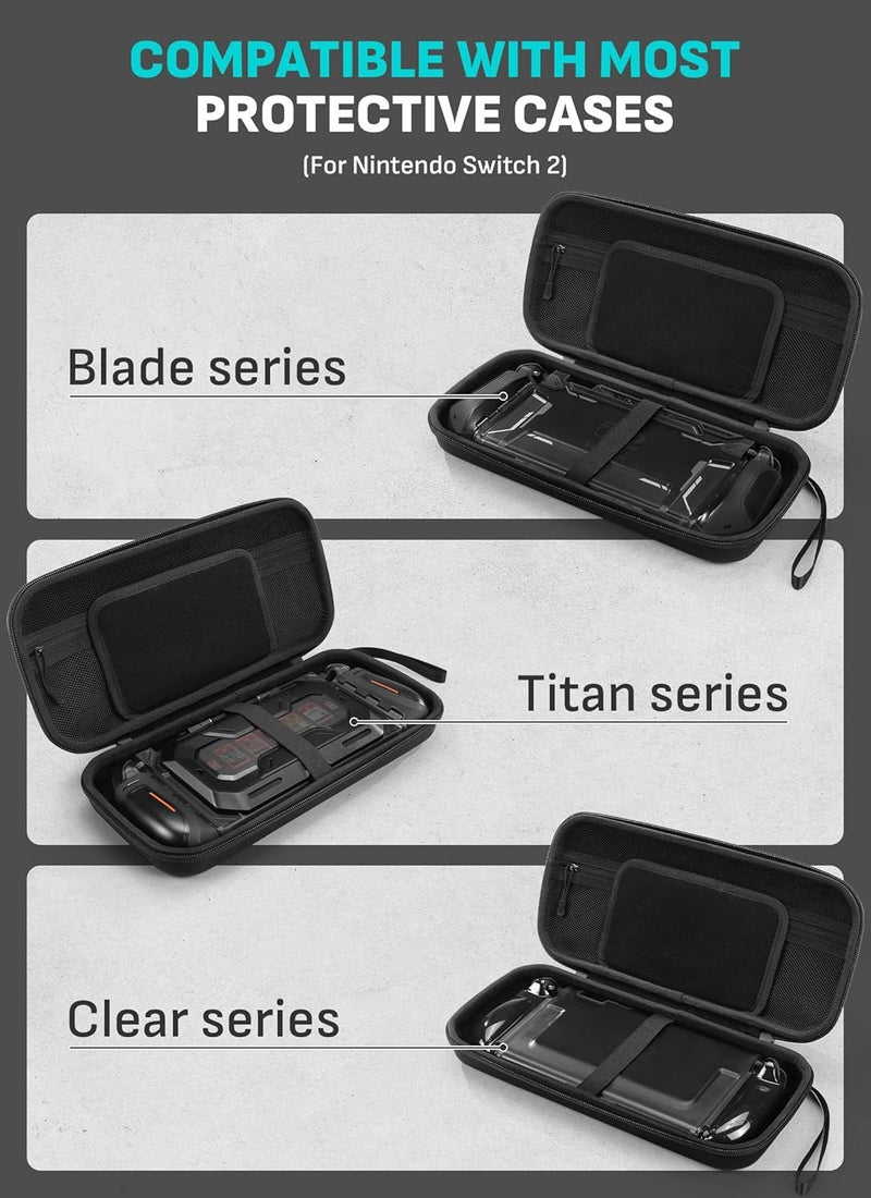 Mumba Carrying Case for Nintendo Switch 2 2025, [Plus Version] Portable Protective Travel Carry handbag Pouch for Blade/Titan Case [Large Capacity] (Black) - Image 2