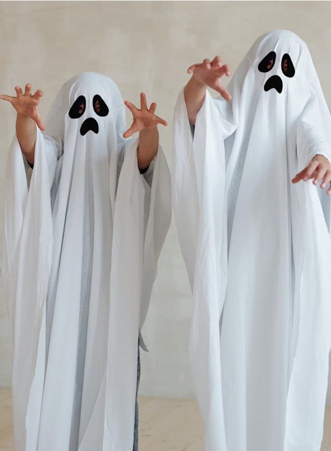 JCB CHIC White Ghost Cape Halloween Costume, Girl Halloween Fancy Dress Cosplay Boy White Boo Ghost Cloak Child Spooky Trick or Treating, Spooky Halloween Costume(S) - Image 4