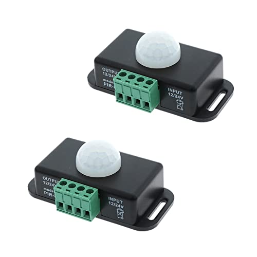 LDCRE DC 12V 24V PIR Sensor LED Motion Sensor Switch,Body Infrared Sensing Controller for Timer Flexible LED Automatic Light Strips, 2Pack - Image 1