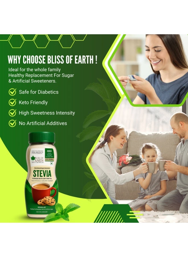 Bliss of Earth Stevia Powder 2X200g – 100% Natural Zero‑Calorie Sweetener Sugar Substitute for Tea, Coffee, Juices & Baking - Image 5