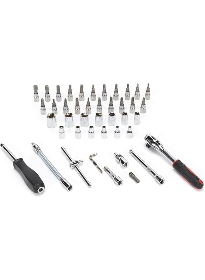 PROMASS Heavy Duty Hand Tool Storage Box: Portable 46-Piece Auto Car Repair Kit with Ratchet Socket Wrench Set  - Image 5