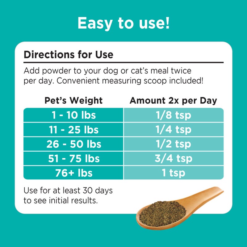 Solid Gold Cat & Dog Multivitamin Powder - Kelp Powder, Omega 3 & Vitamins for Dental, Digestive, Immune, Skin & Coat Health - Multi Vitamin for Dogs & Cats - Cat & Dog Food Additive Supplement - 5oz - Image 5