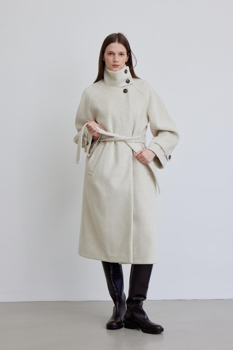 Manuka Iza Premium Stamp Coat Beige  - Image 1