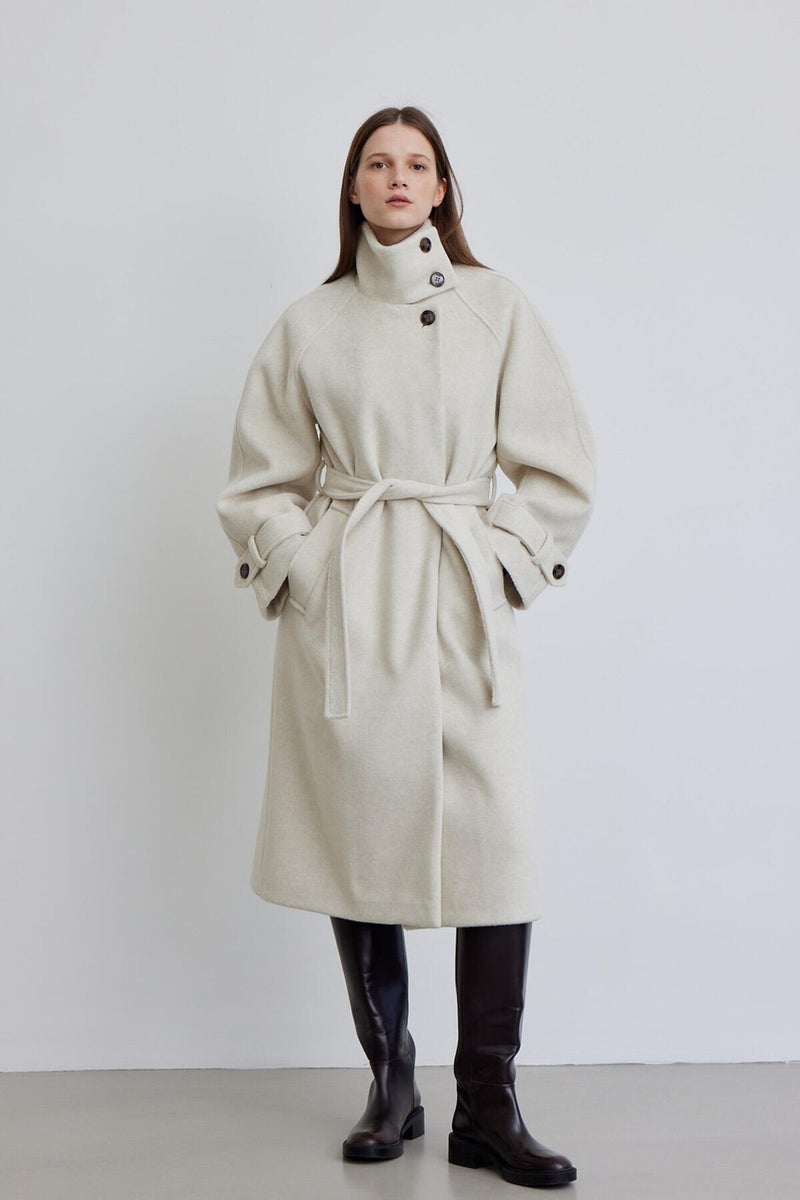 Manuka Iza Premium Stamp Coat Beige  - Image 5