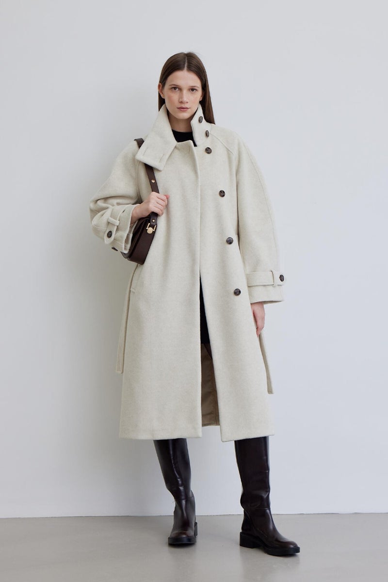 Manuka Iza Premium Stamp Coat Beige  - Image 2