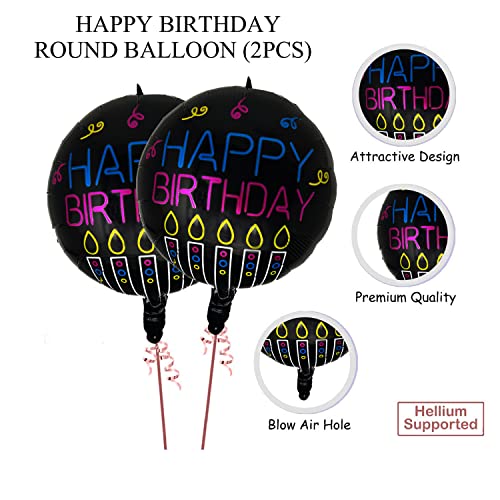 AMFIN® (Pack of 2) 17 Inch Happy Birthday Round Foil Balloons/Happy Birthday Balloons for Decoration/Birthday Theme Party Decorations (Multi) - Image 3