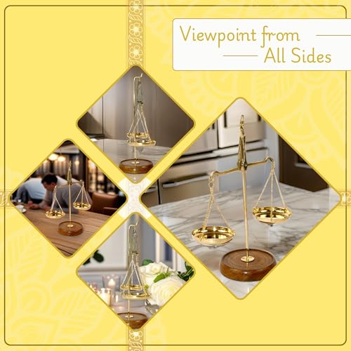 CRAFTHUT Metal Brass Weighing/Weight Scale Balance Tarazu Weight Measure Showpiece 'Law/Justice For All' (Dimensions: Lxbxh- 6 X 2.5 X 6.5 Inches, Brown Colour, 1 Piece) - Image 3