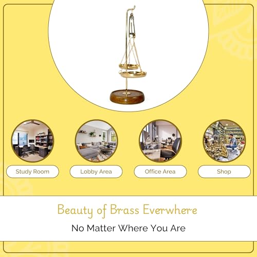 CRAFTHUT Metal Brass Weighing/Weight Scale Balance Tarazu Weight Measure Showpiece 'Law/Justice For All' (Dimensions: Lxbxh- 6 X 2.5 X 6.5 Inches, Brown Colour, 1 Piece) - Image 5