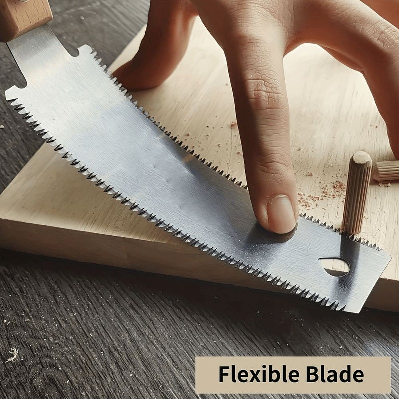 6 Inch Compact Hand Saw For Woodworking Double Edged Blade For Flush Cutting 1pc - Image 2