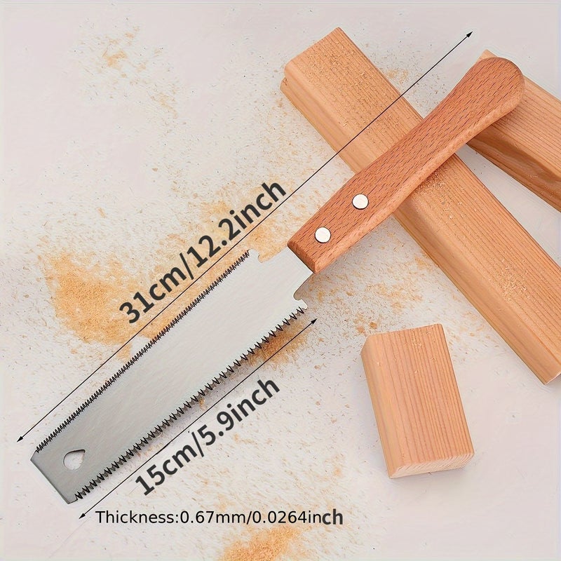 6 Inch Compact Hand Saw For Woodworking Double Edged Blade For Flush Cutting 1pc - Image 4