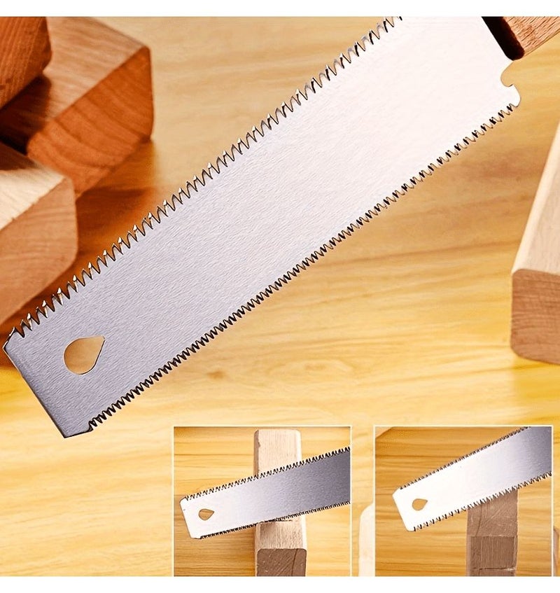 6 Inch Compact Hand Saw For Woodworking Double Edged Blade For Flush Cutting 1pc - Image 5