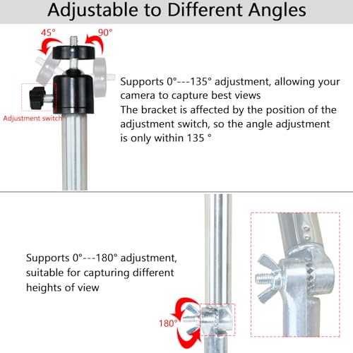 OYOCAM 2 Pack Camera Ground Stake Mount Compatible with Ring,Blink,Eufy,Google Nest,Wyze,Arlo,Relink,Tapo Security Cameras, 26.3-39.3In Adjustable Height & Angle,Heavy Duty 2-in-1 Trail Camera Stand Holder - Image 4