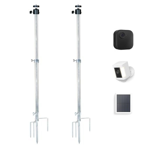 OYOCAM 2 Pack Camera Ground Stake Mount Compatible with Ring,Blink,Eufy,Google Nest,Wyze,Arlo,Relink,Tapo Security Cameras, 26.3-39.3In Adjustable Height & Angle,Heavy Duty 2-in-1 Trail Camera Stand Holder - Image 1