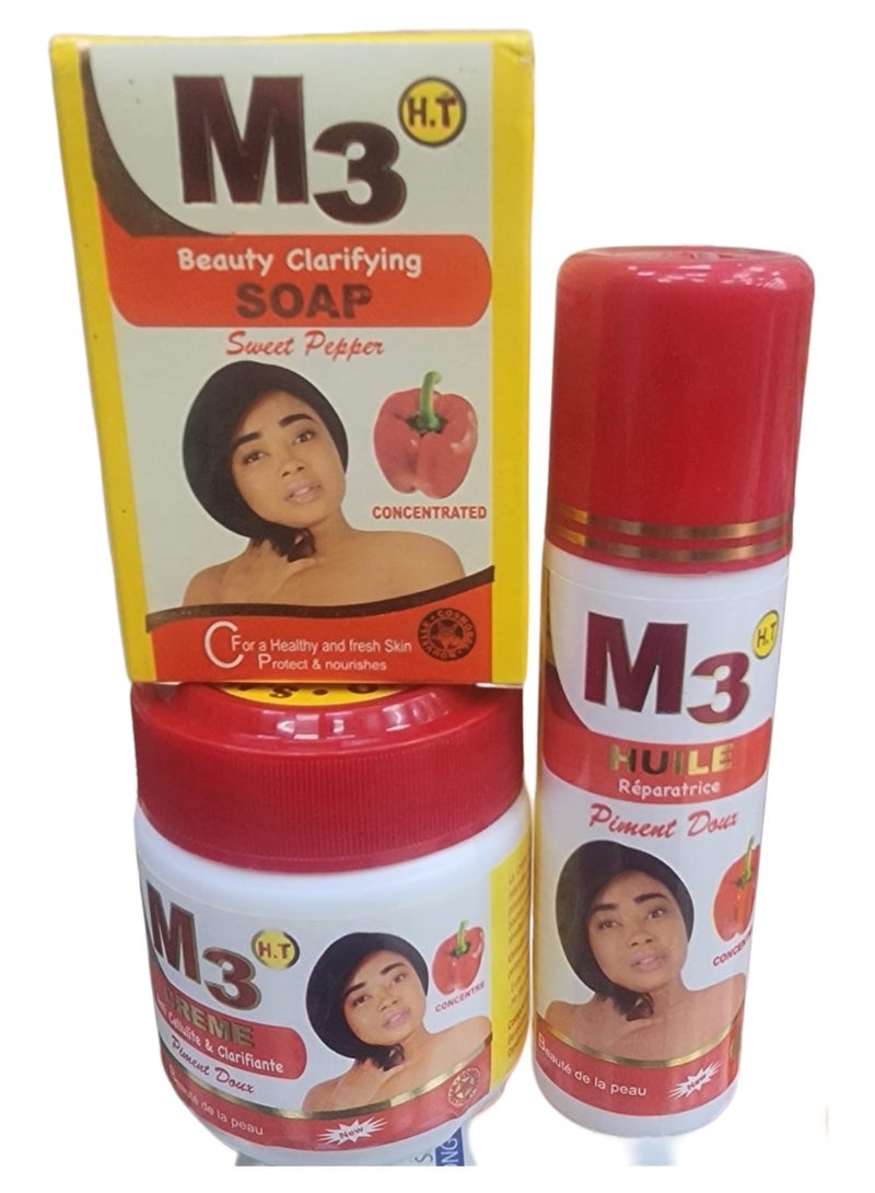 مجموعة م3 للحصول على بشرة صحية ومنعشة( صابونه - كريم - بيجمنت توس )