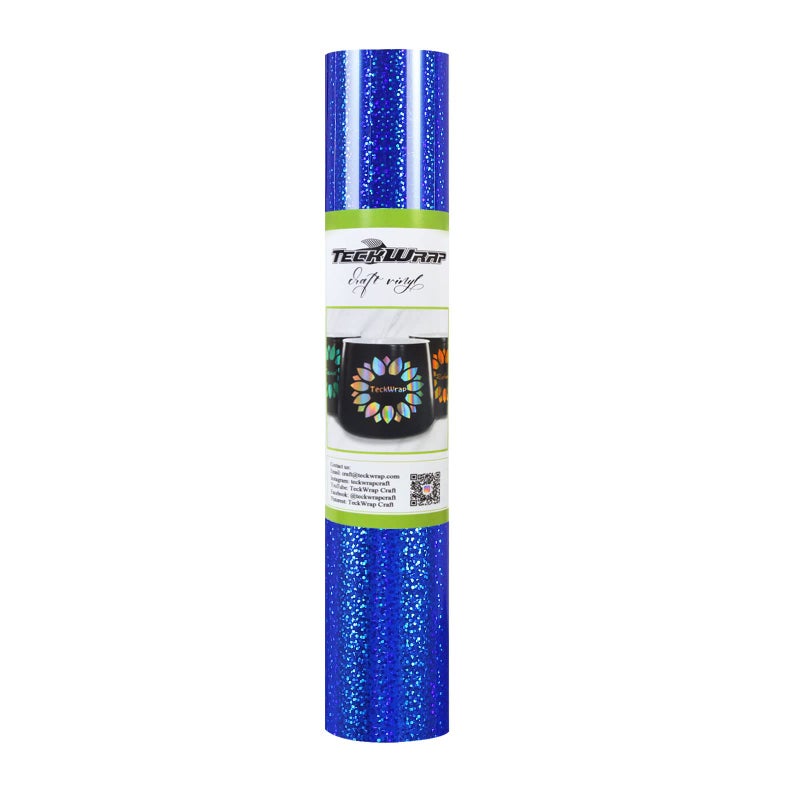 TECKWRAP Holographic Sparkle Adhesive Craft Vinyl1ftx5ftBlue