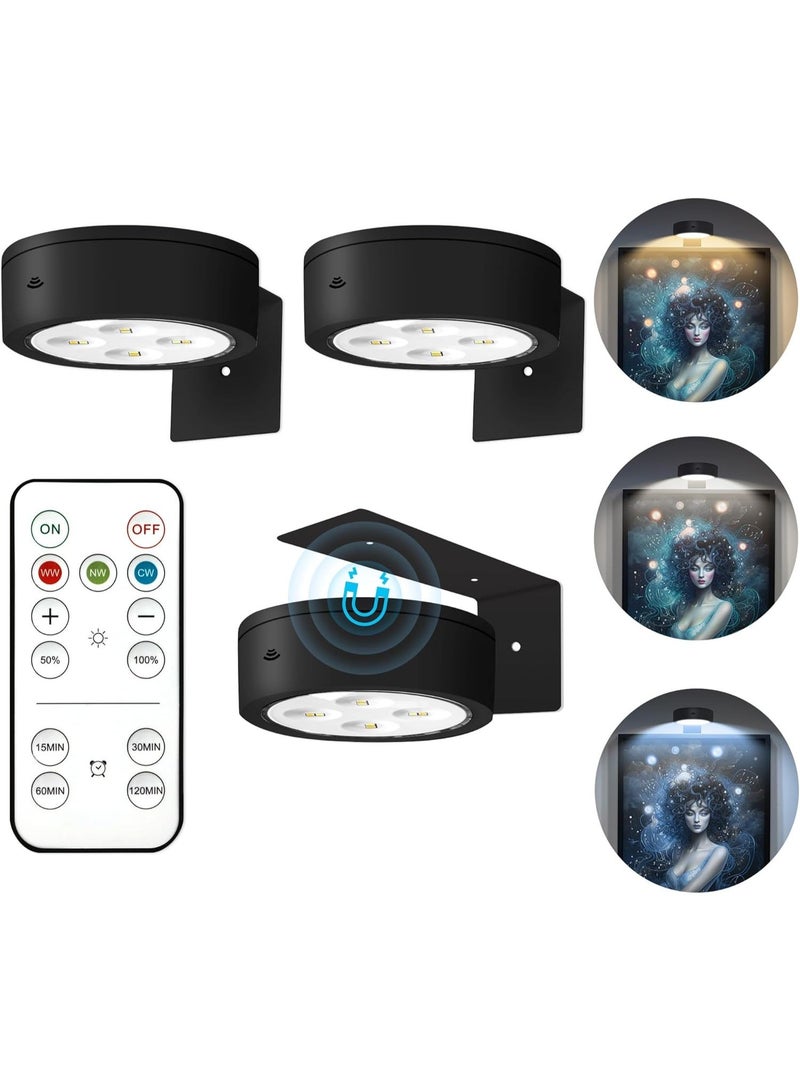 Rechargeable 3 Wall Mounted Lights, 13 Color Lighting Mode, Wireless Magnetic Painting Light With Remote Control, Innovative Lighting For Home Decoration - Image 1