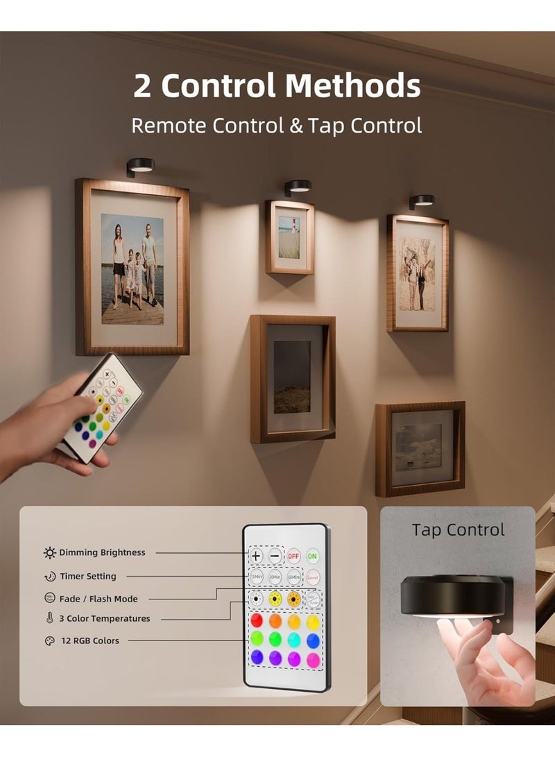 Rechargeable 3 Wall Mounted Lights, 13 Color Lighting Mode, Wireless Magnetic Painting Light With Remote Control, Innovative Lighting For Home Decoration - Image 4