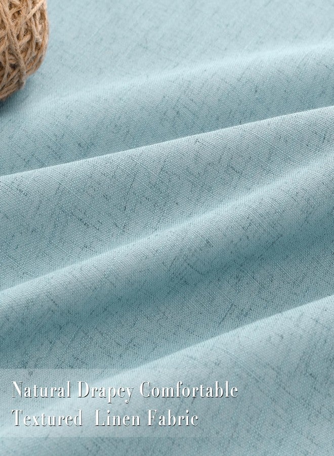 Joywell Light Blue Linen 100% Blackout Curtains 84 Inch Long, Rod Pocket/Back Tab/Hook Belt/Clip Rings,Thermal Insulated Drapes for Bedroom Living Room with Hooks(2 Panels,52 x 84) - Image 4