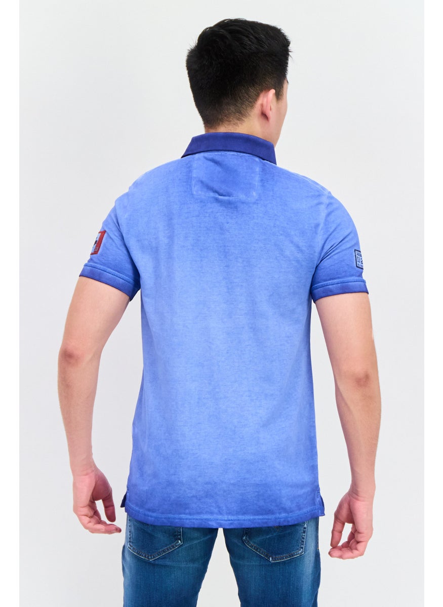Canadian Peak Men Regular Fit Graphic Print Short Sleeves Polo, Blue Combo  - Image 3