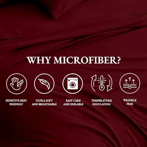 Bhoomi Impex Bedsheets for Single - 60X90 Inch Bed - Microfiber Plain Marron Bed Sheet Include Pillow Cover, Ultra Soft | for Home, Hotel, Villa, Resort and Guest House - Image 4