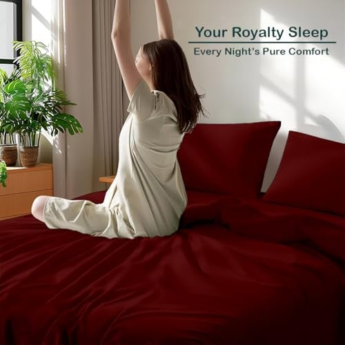 Bhoomi Impex Bedsheets for Single - 60X90 Inch Bed - Microfiber Plain Marron Bed Sheet Include Pillow Cover, Ultra Soft | for Home, Hotel, Villa, Resort and Guest House - Image 3