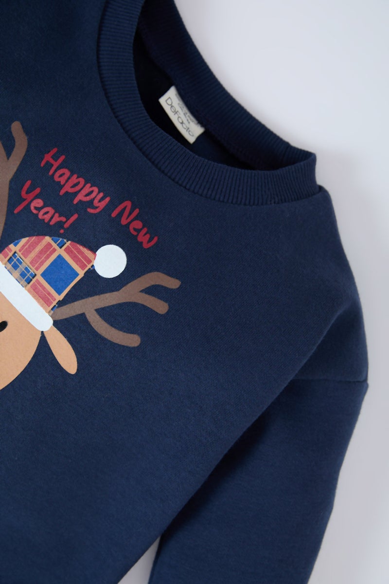 DeFacto Baby Boy Christmas Themed Sweatshirt Sweatpants 2 Piece Set  - Image 5