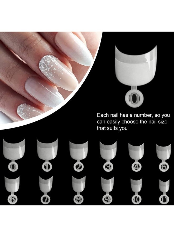 Ranrose Short Nail Tips- 600PCS Oval Half Cover False Tips 12 Sizes Round Acrylic Nails With Box - Image 5