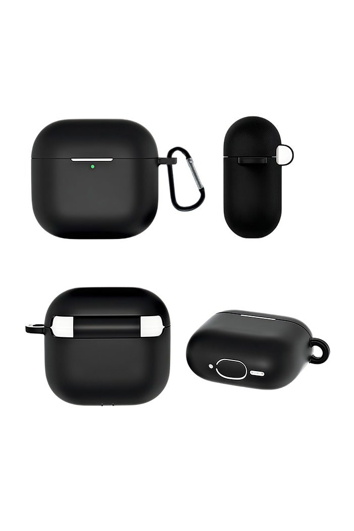 ZAFRA Airpods 4th Generation Case Soft Silicone Shockproof Drop Proof Protective Case Cover for Apple Airpods 4 2024 (Black)  - Image 2