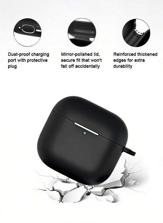 ZAFRA Airpods 4th Generation Case Soft Silicone Shockproof Drop Proof Protective Case Cover for Apple Airpods 4 2024 (Black)  - Image 4