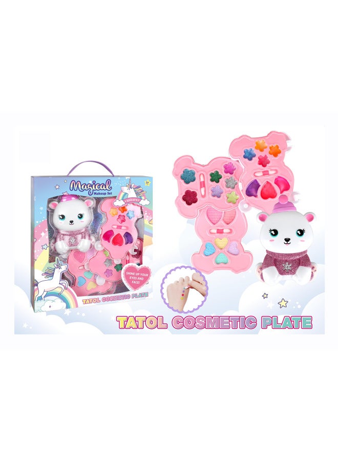 Children's Cosmetics Toy Girl Gift Gift Manicure Powder Cake Blush Lipstick Lazada-Color:6102H Makeup Suit - Image 1