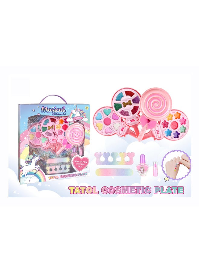 Children's Cosmetics Toy Girl Gift Gift Manicure Powder Cake Blush Lipstick Lazada-Color:6102H Makeup Suit - Image 4