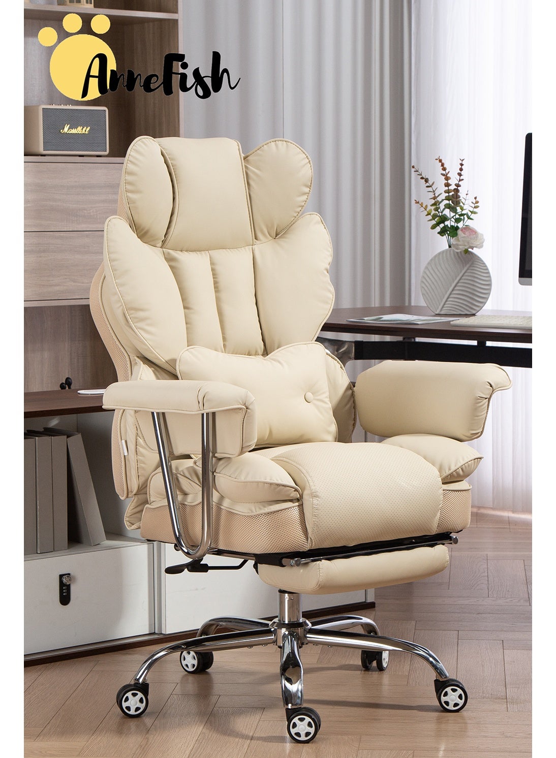 AnneFish Ergonomic Office Chair with Footrest Large Executive