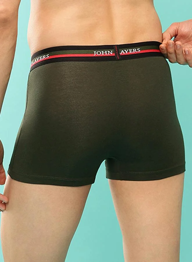 John Players John Player Pack of 2 - Solid Trunks with Elastic Waistband