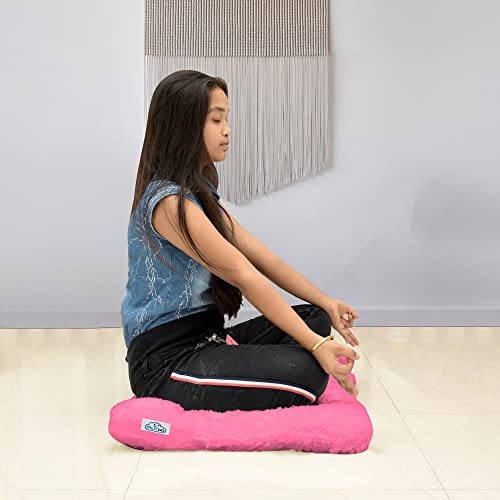 NEXTGO Floor Seat Cushions Yoga Meditation Mat Pooja aasan Soft Extra Comfortable Feather Touch Last Long Upto Washable Material Size 24 x 30 Inch 2 x 2.5 Fit Color PINK - Image 5