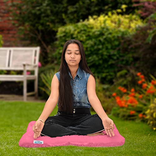 NEXTGO Floor Seat Cushions Yoga Meditation Mat Pooja aasan Soft Extra Comfortable Feather Touch Last Long Upto Washable Material Size 24 x 30 Inch 2 x 2.5 Fit Color PINK - Image 2