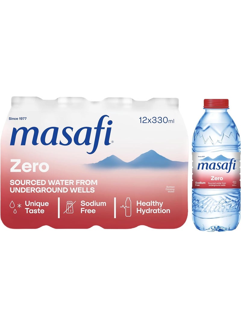 Masafi Zero Sodium Natural Drinking Water 12 Pcs X 330 ML - Image 1