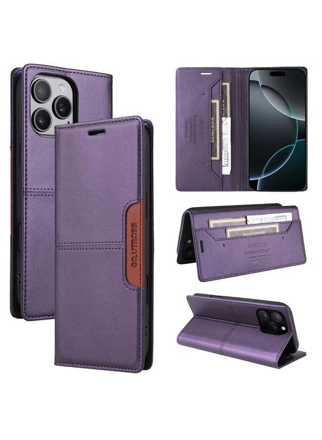 The Bros Case For iPhone 16 Pro G01 RFID Anti-theft Leather Phone Case