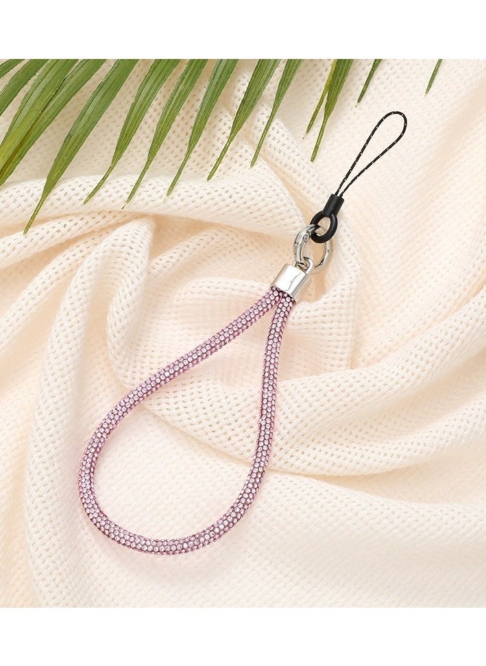 Sparkle Accessories Pink Rhinestone Lanyard, Phone Strap, Adjustable Phone Lanyard with glittering string, Phone Wrist Strap for Airpods, Phone case, Camera Wrist Strap 