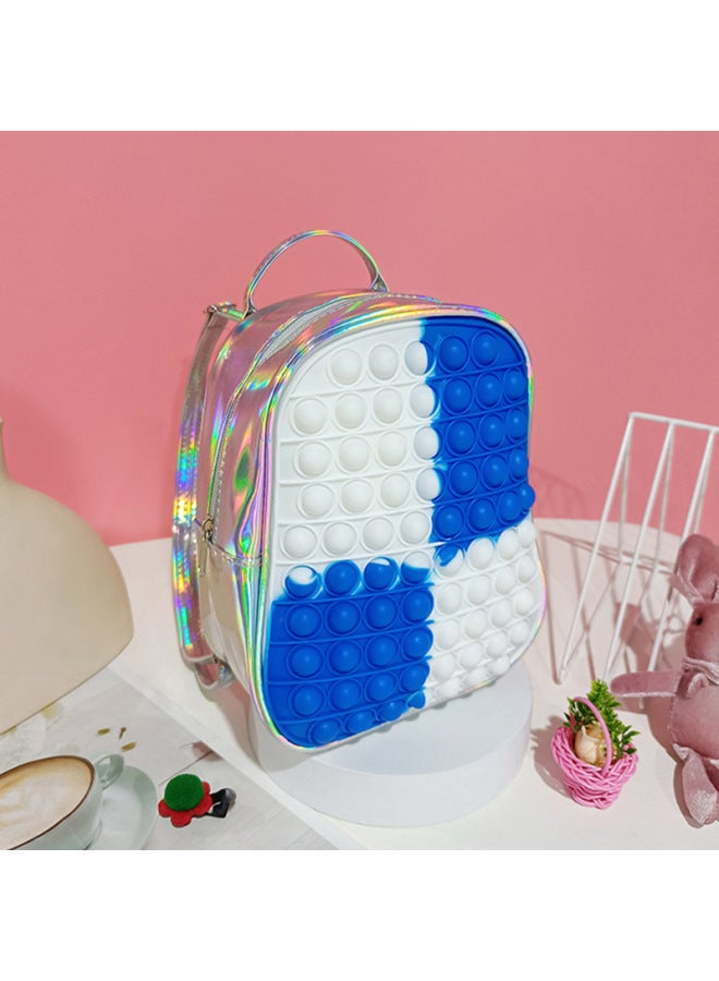 Spot Silicone Backpack Children's Educational Decompression Toy Schoolbag Bubble Pinch Le Rodent Killer Pioneer Backpack-Color:Big Bag Style Seven 20*24  - Image 1